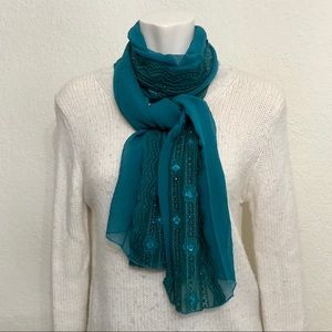 NWOT floral sheer silk scarf